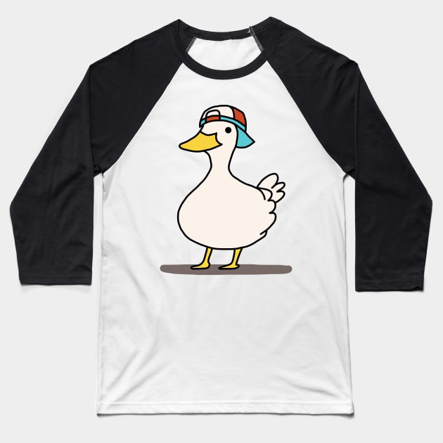 Subaru Dancing Duck Baseball T-Shirt by Comrade Jammy